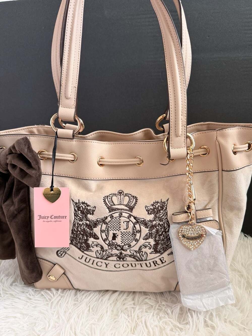 Juicy Couture Vintage Dreams Daydreamer Tote Bag Buff Beige